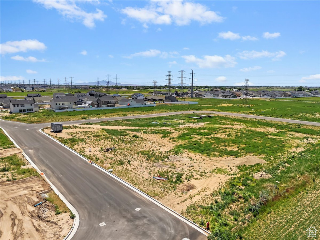 Aerial perspective of suburban area