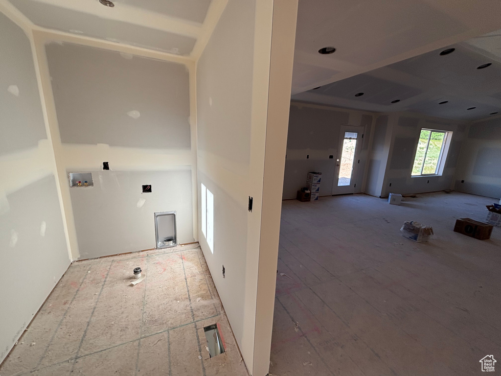 Laundry room with hookup for a washing machine