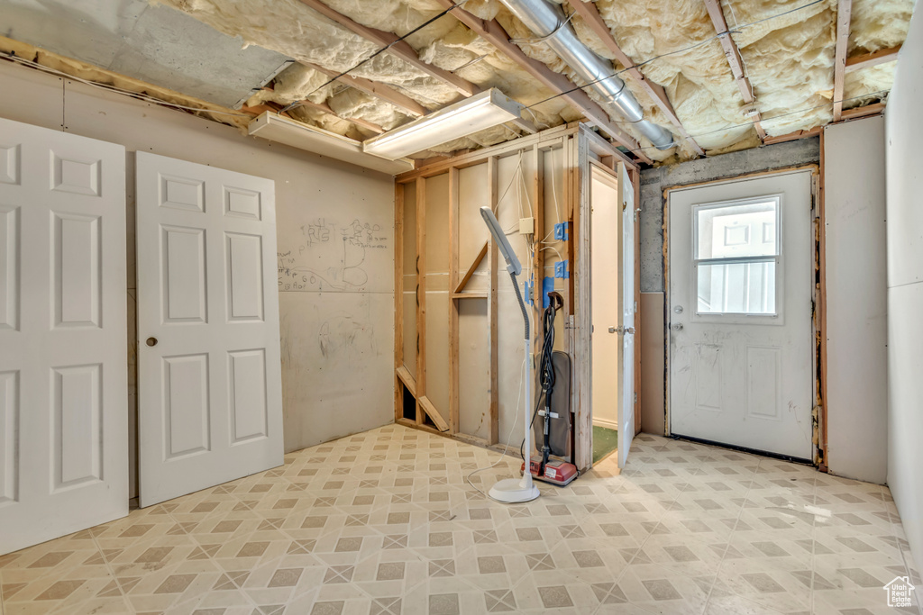 Below grade area with light flooring