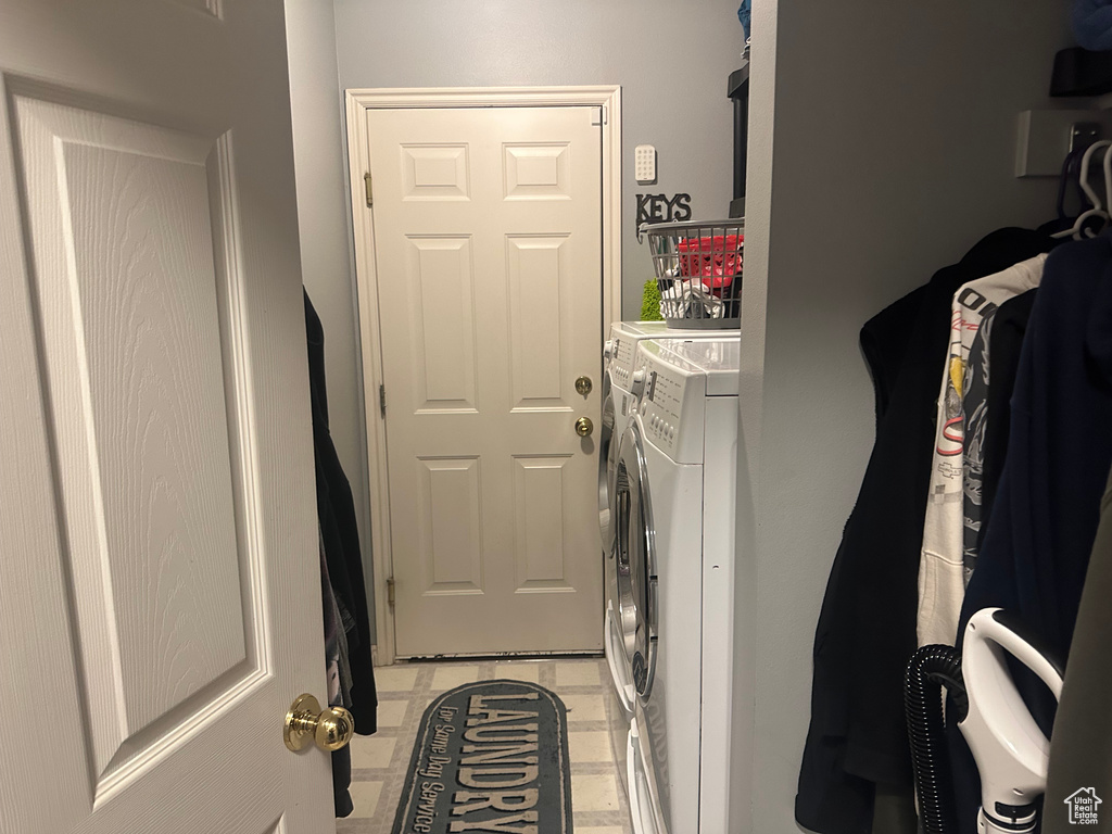 Laundry area featuring washing machine and dryer