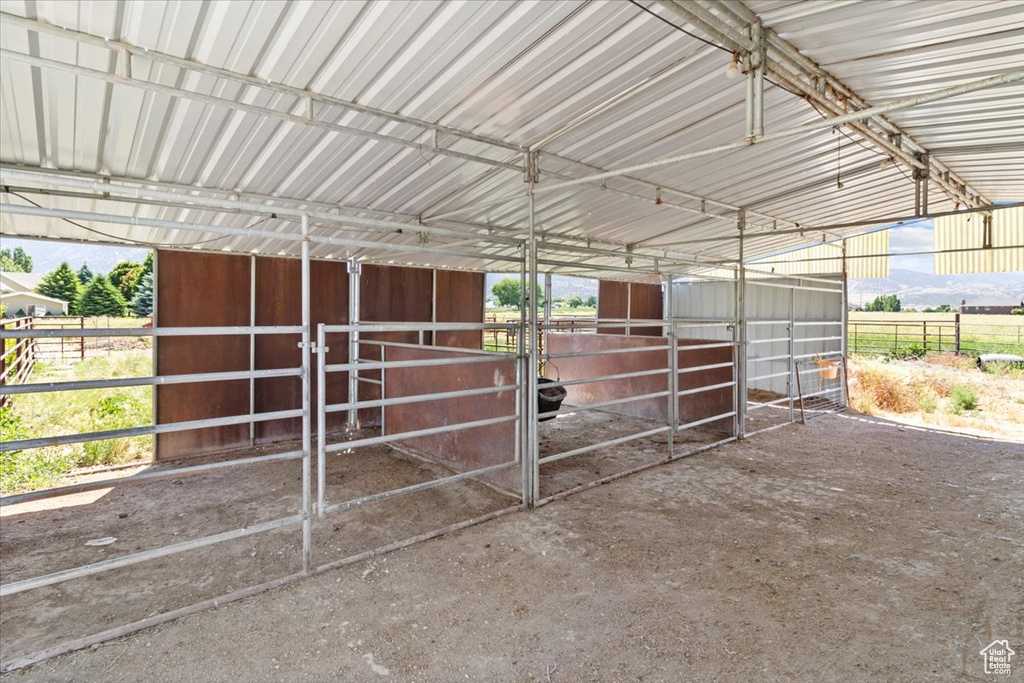 View of horse barn