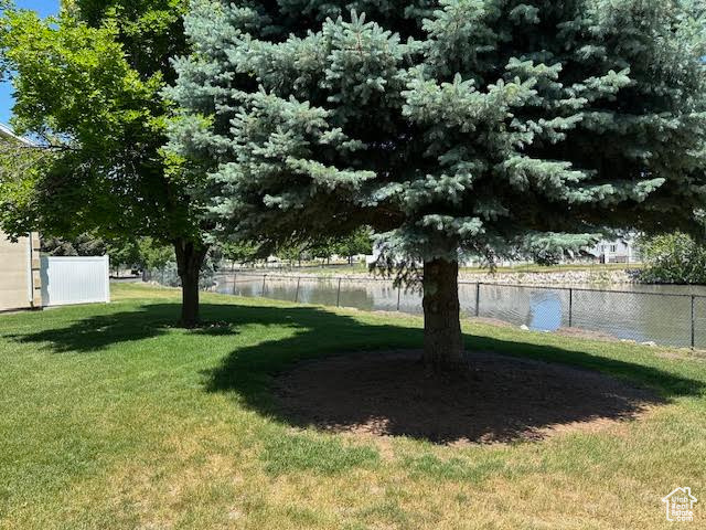 View of yard featuring a water view