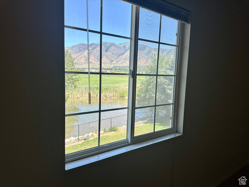 Detailed view of a water and mountain view