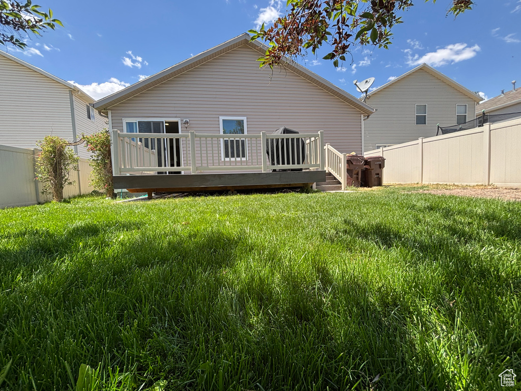 Rear view of property with a wooden deck