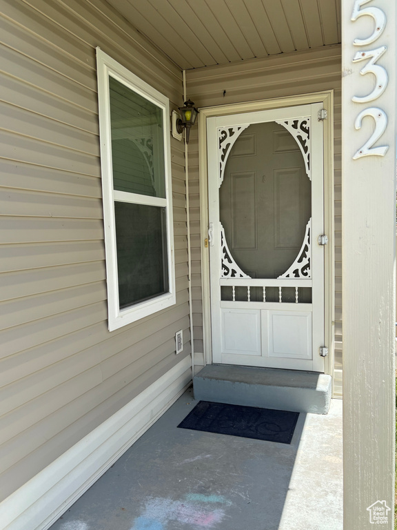 View of doorway to property
