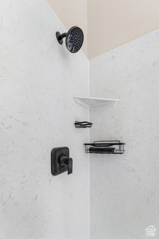 Bathroom view of a shower