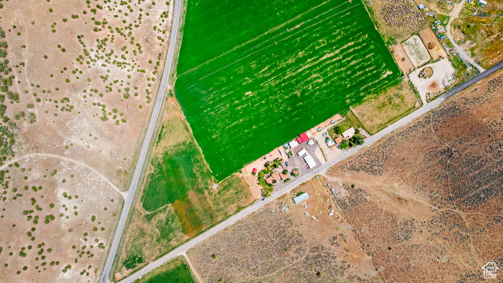 Aerial view of sparsely populated area