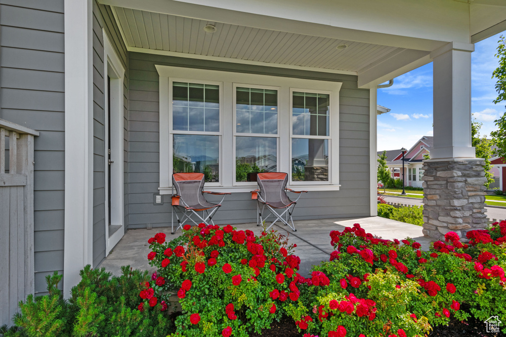 View of covered porch
