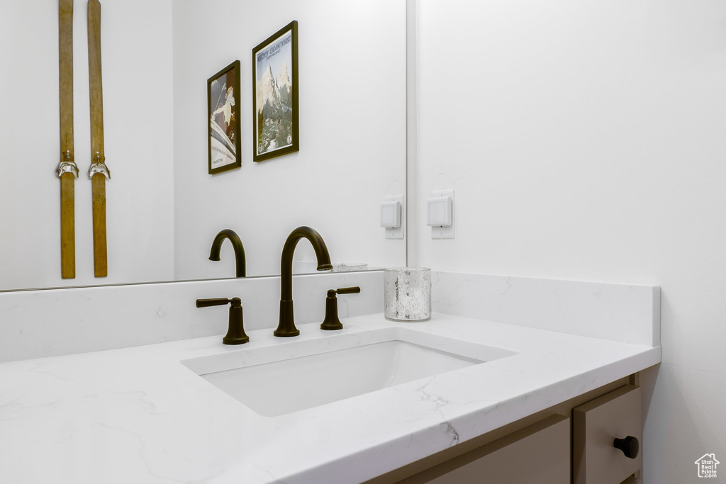 Bathroom view of vanity
