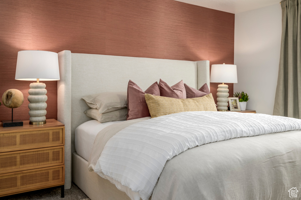 Bedroom featuring carpet flooring