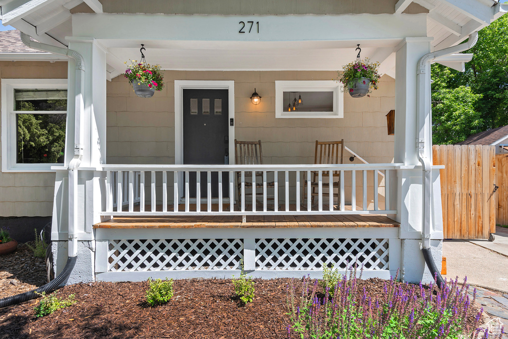 View of front of home with covered porch