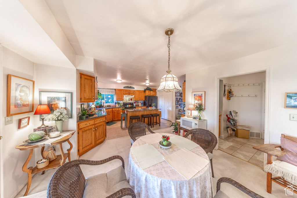 Dining room featuring a chandelier
