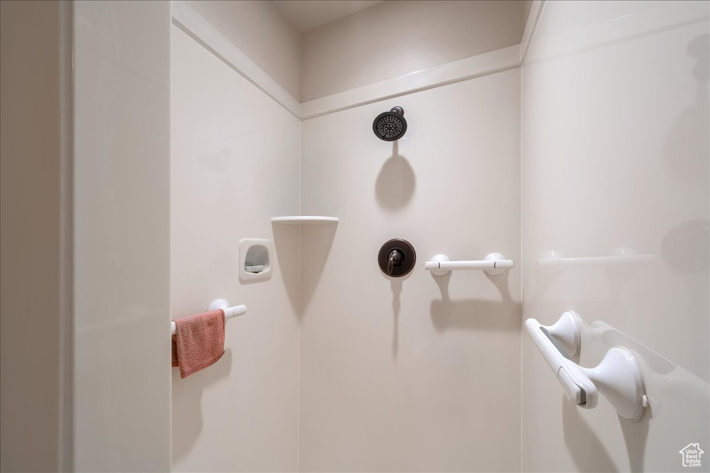 Bathroom view of a shower