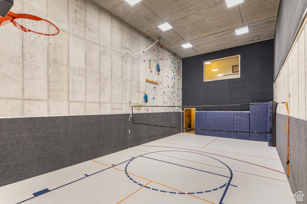 View of basketball court featuring community basketball court