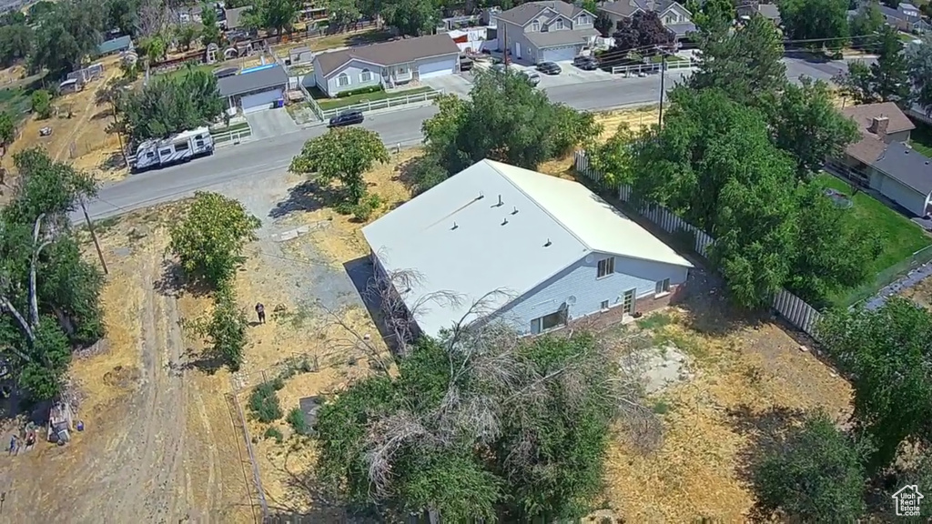 Aerial perspective of suburban area