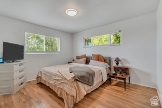 Bedroom featuring light wood-style flooring