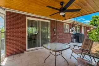 View of patio / terrace featuring a ceiling fan and area for grilling