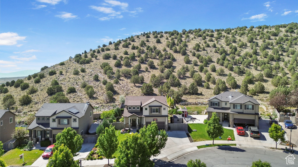 Aerial view of residential area