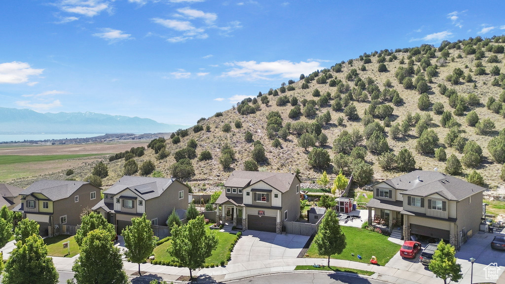 Mountain view with nearby suburban area