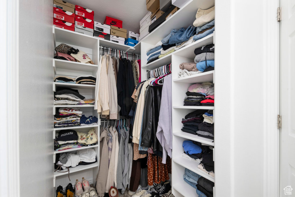 View of walk in closet