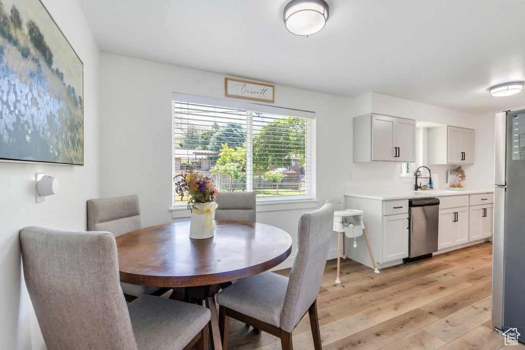 Dining room featuring light wood-style floors