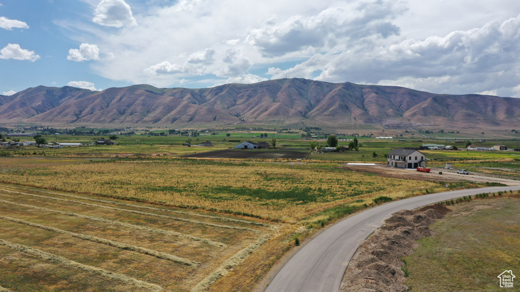Mountain view with rural landscape