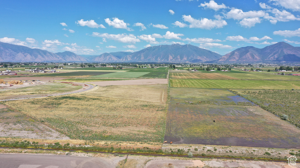 View of mountain background featuring rural landscape