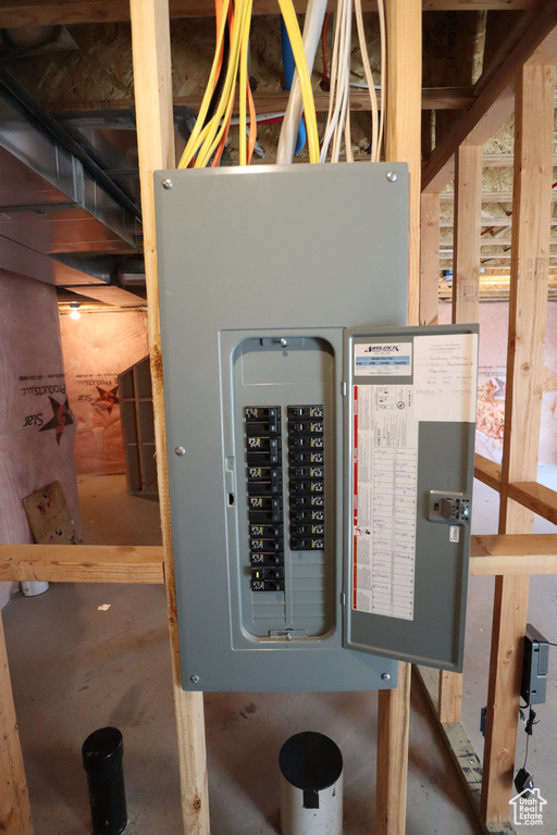 Utility room with electric panel