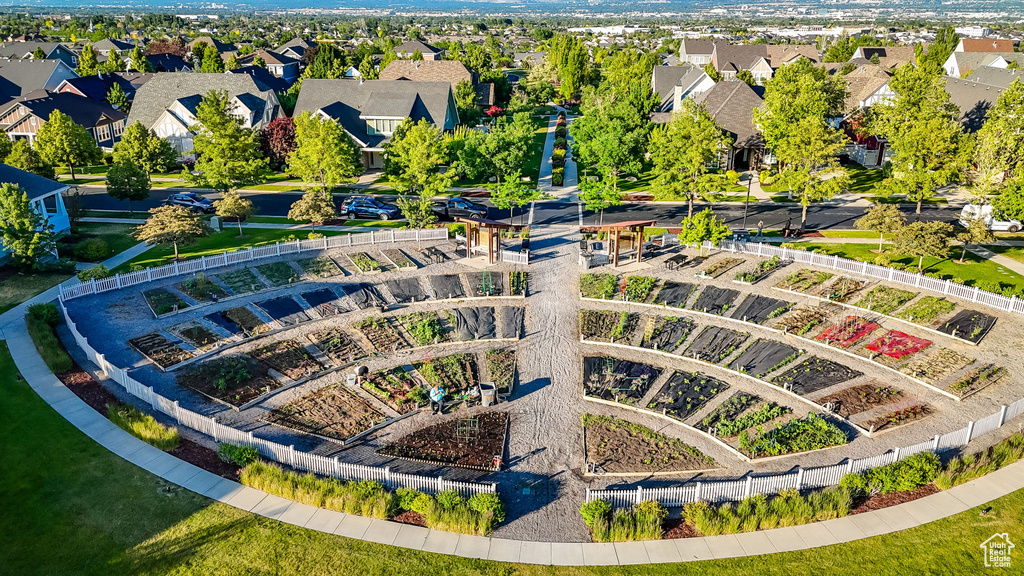 Aerial view of residential area