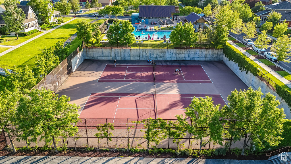 View of tennis court