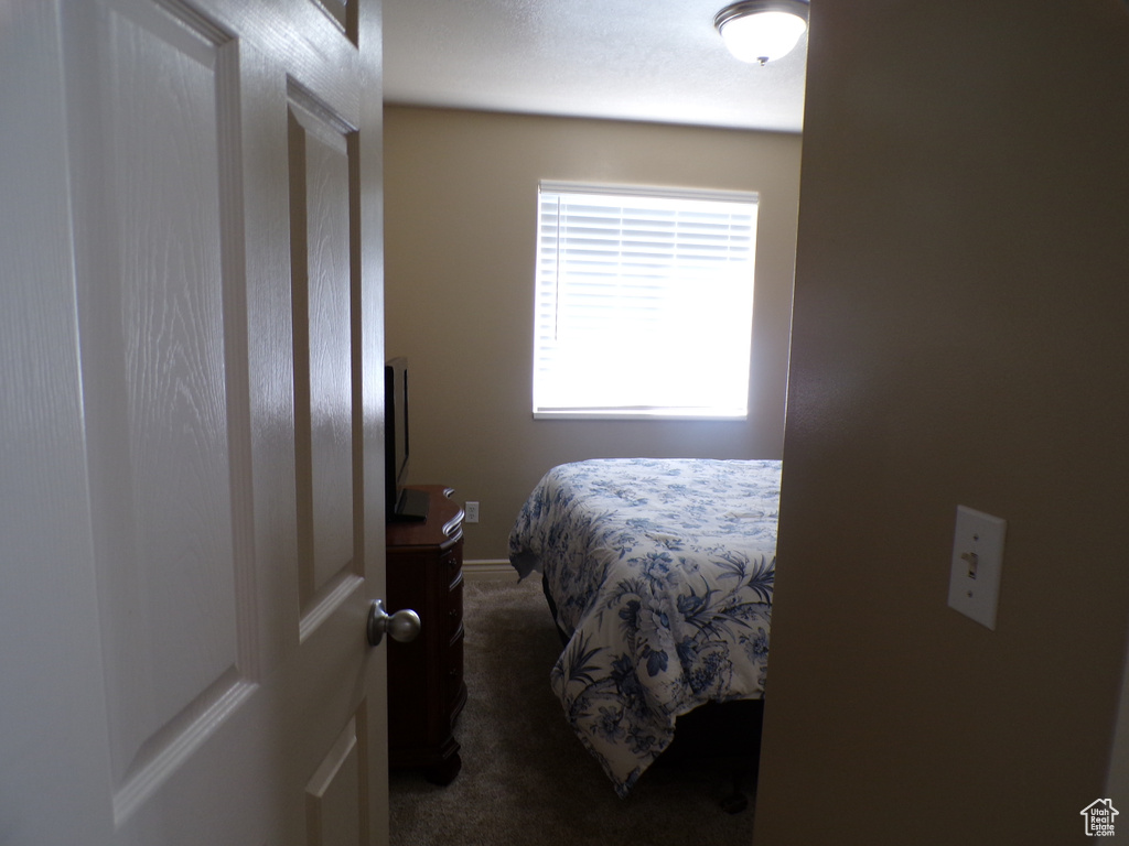 Bedroom with carpet and baseboards