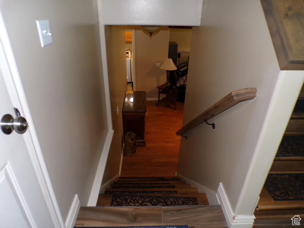 Stairs with wood finished floors