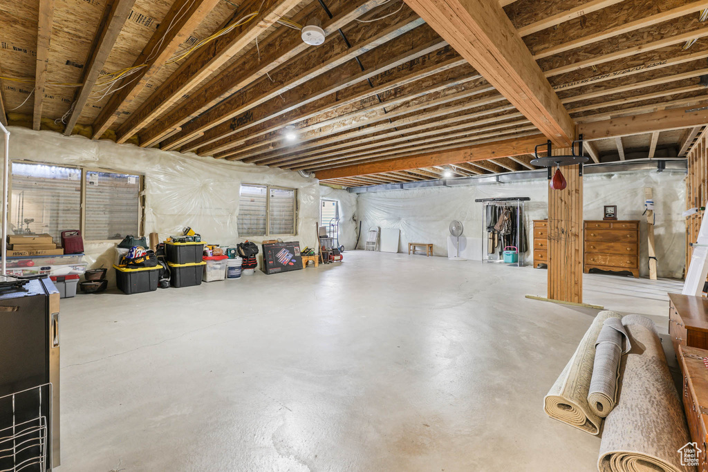 View of unfinished basement