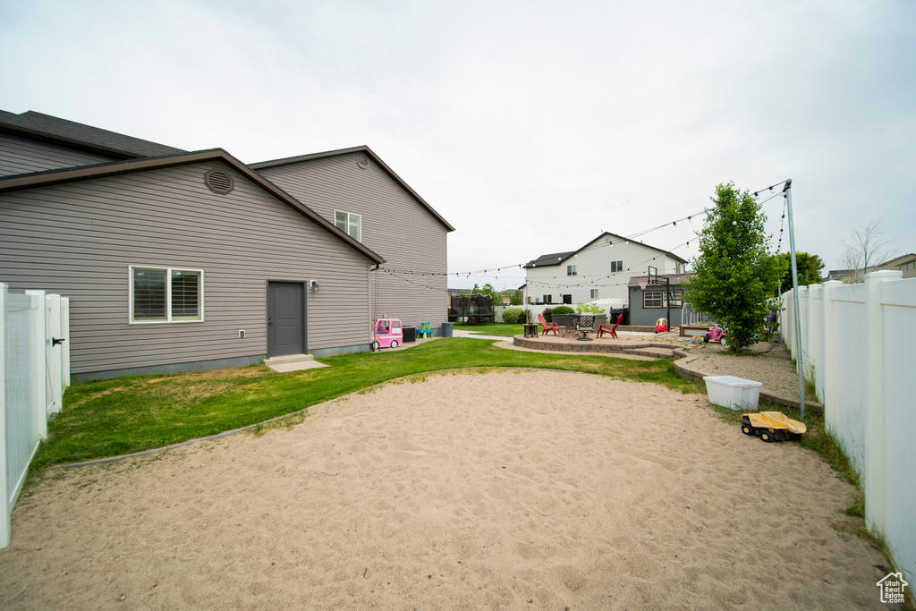 View of yard featuring a patio