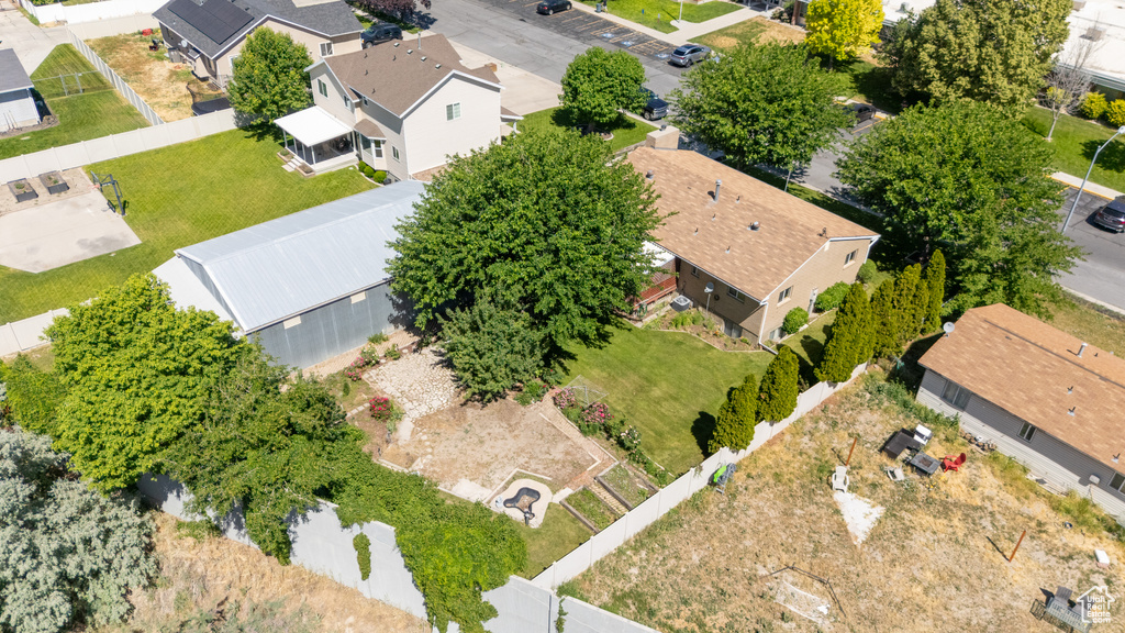 Aerial view of residential area