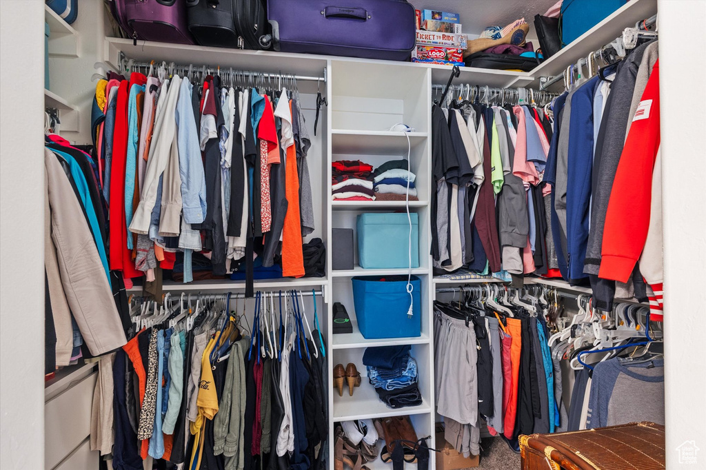 View of walk in closet