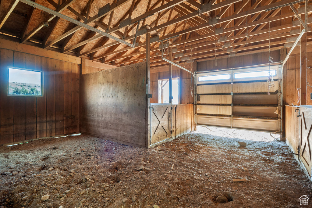 View of horse barn