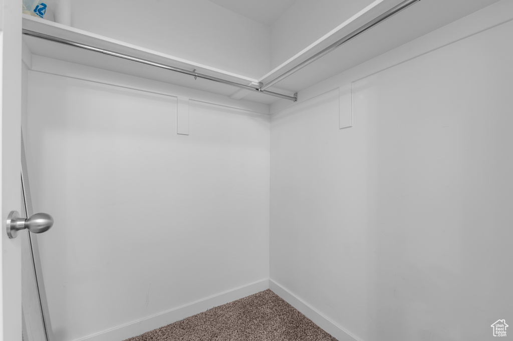 Walk in closet with carpet