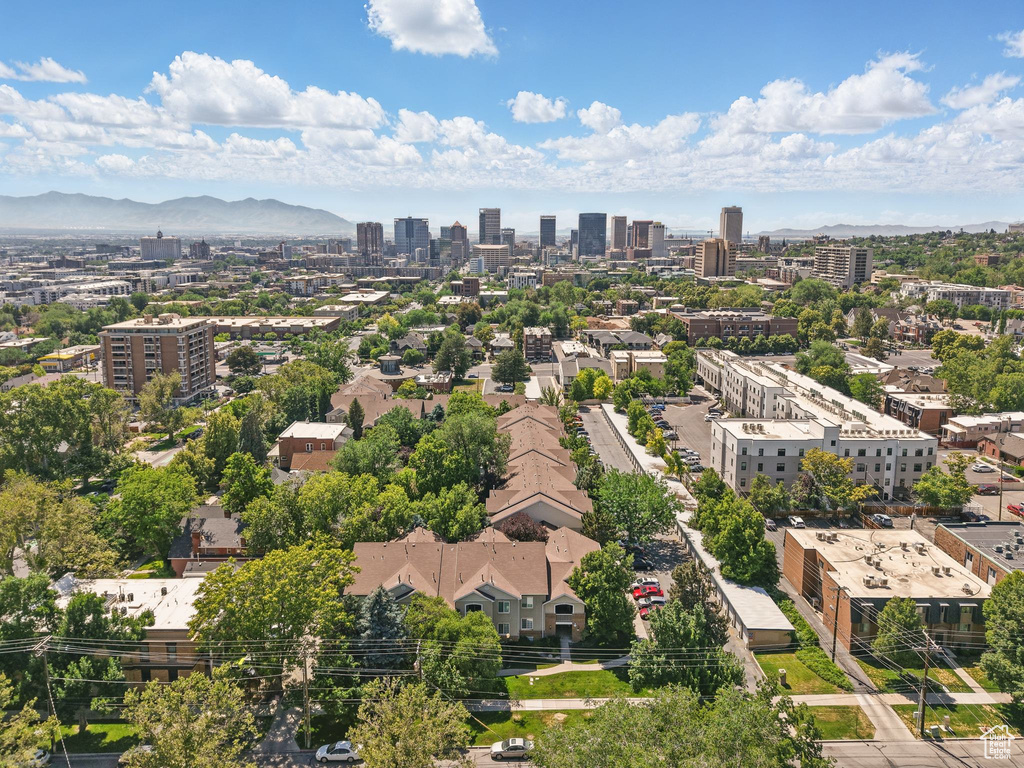 View of urban area featuring mountains