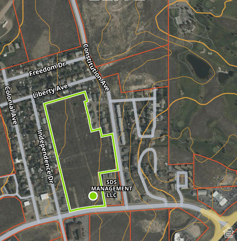 Aerial map of property and surrounding area