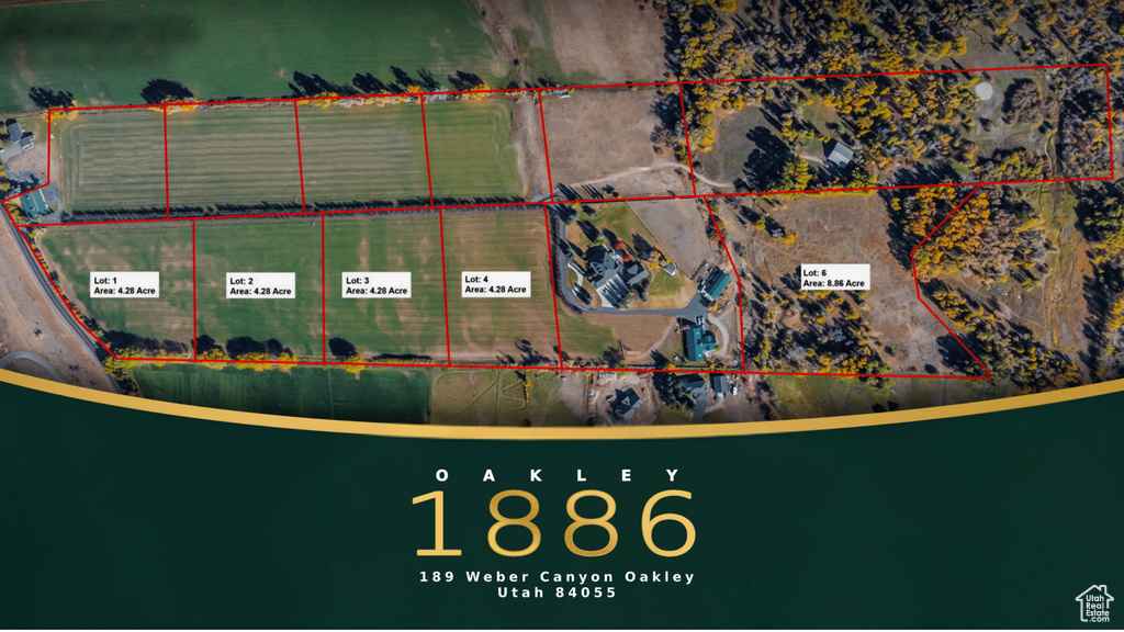 Aerial overview of property\\\'s location with property boundaries highlighted