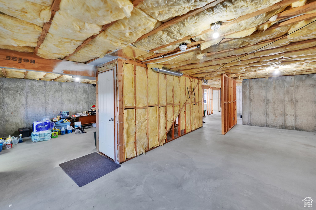 View of unfinished basement