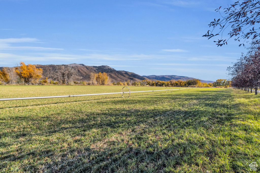 Mountain view with rural landscape