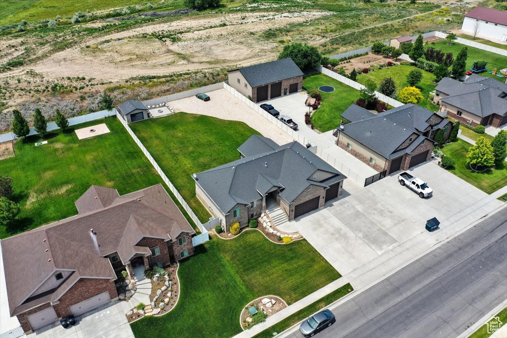 Aerial view of residential area