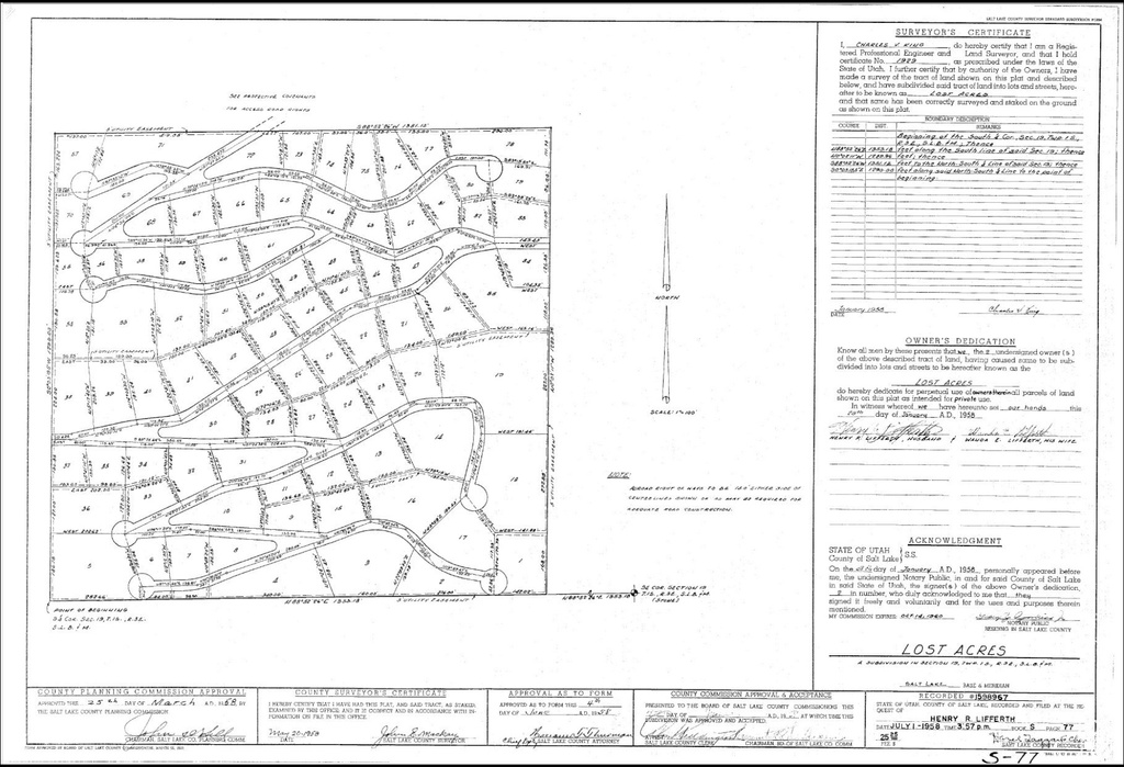 Map showing property parcels