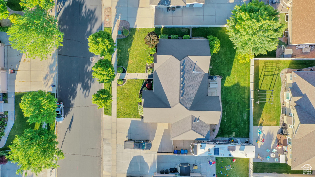 Aerial view of residential area