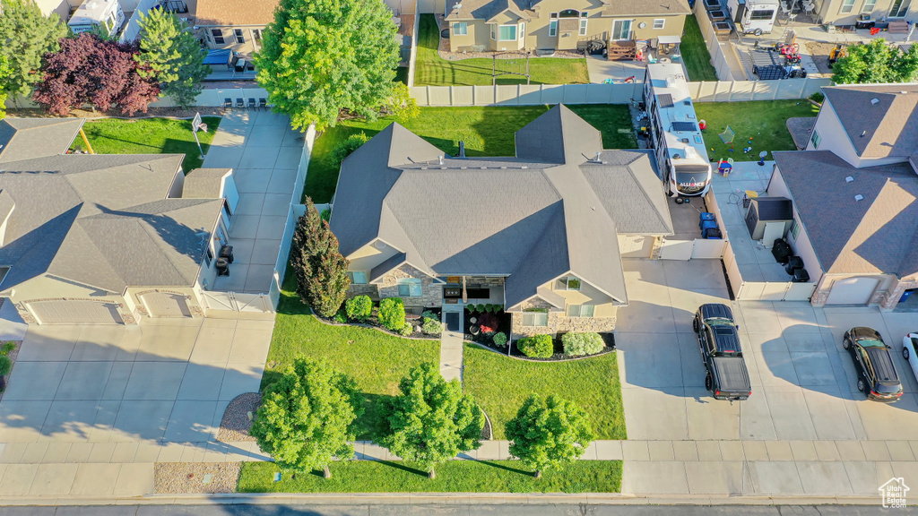 Aerial view of residential area