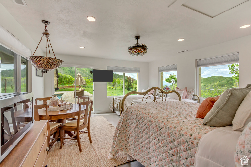 Bedroom with recessed lighting
