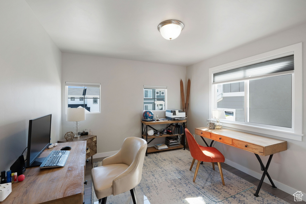 Office with baseboards
