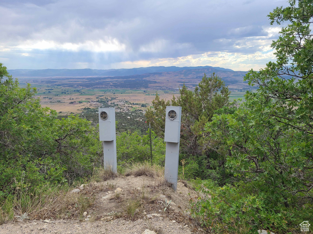 Exterior view of a mountainous background